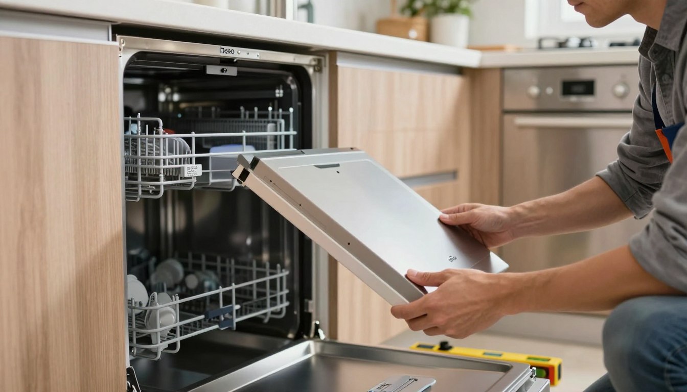 Jak zamontować front do zmywarki Beko