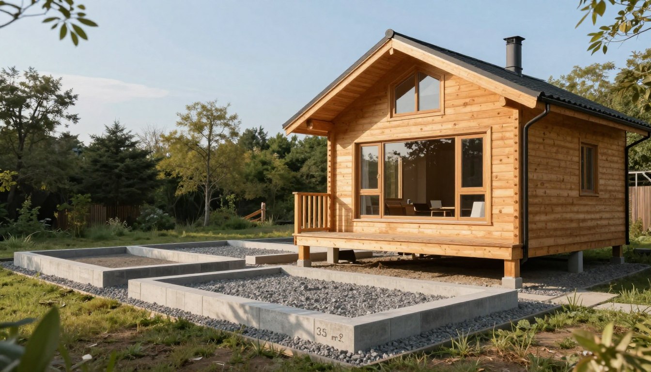 Jaki fundament pod domek letniskowy drewniany 35 m2
